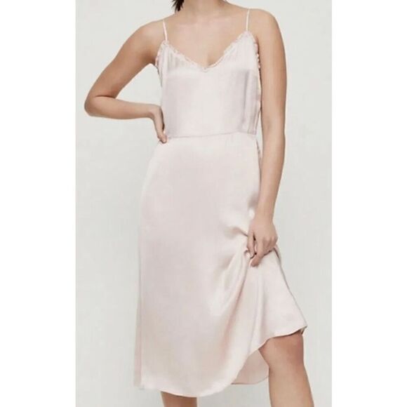Aritzia Dresses & Skirts - Aritzia Wilfred Millie Slip Dress Rose Quartz